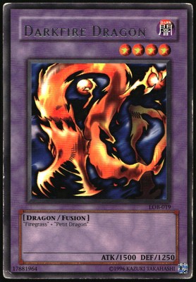 Yu-Gi-Oh! - Legends of Blue Eyes White Dragon Darkfire Dragon 2002 LOB-019 Unlim-image