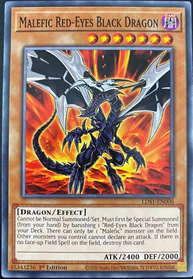 Malefic Red-Eyes Black Dragon LDS1-EN006 Common 1st Edition YuGiOh TCG Card-image