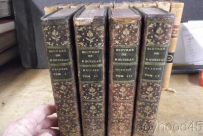La Nouvelle Heloise Par J.J. Rousseau-LEATHER, IN FRENCH-4 Vol. Set-1764-RARE-image