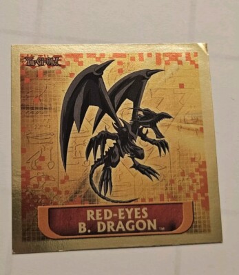 2002 Topps Yu-Gi-Oh! Sticker Collection Gold Foil Red Eyes B. Black Dragon 4/10-image