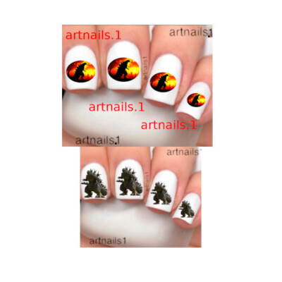 Godzilla Nail Art Sticker Cosplay Kaiju Nails Costume Mani Polish Salon Set 100+-image
