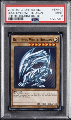 2016 YU-GI-OH! LEGEND DECK II #ENK01 BLUE-EYES WHITE DRAGON PSA 9-image