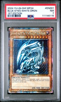 2024 YU-GI-OH! MP24-25TH ANV TIN: DUELING MIRRORS BLUE-EYES WHITE DRAGON PSA 7-image