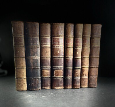 1750 The Modern Husbandman by William Ellis Complete 8 Volumes Leather Set-image