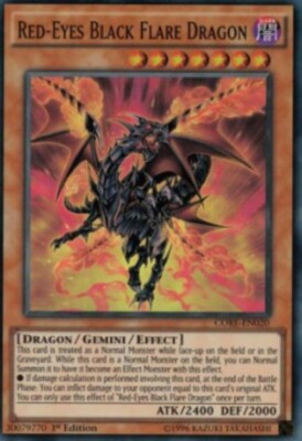 Yugioh-Red-Eyes Black Flare Dragon-Super Rare-1st Edition-CORE EN020 (LP)-image