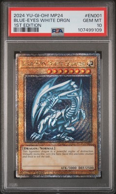 2024 YU-GI-OH! MP24-25TH ANV TIN: DUELING MIRRORS BLUE-EYES WHITE DRAGON PSA 10-image