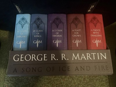 A Song of Ice and Fire George R.R. Martin Leather Bound 5 Book Box Set-image