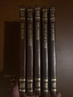 Lot of The Old West Time Life Leatherbound Vintage Books (5-book set) Perfect-image
