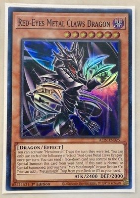 Yugioh! 1x Red-Eyes Metal Claws Dragon ALIN-EN025 Super Rare 1st Ed NM-image