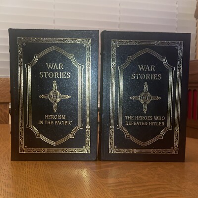 Easton Press WAR STORIES Signed Edition by Oliver North 2 Volume Set  Pacific-image