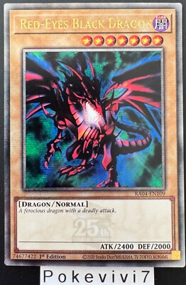 YU-GI-OH! Card RED-EYES BLACK DRAGON RA04-EN109 QCSR NEW-image