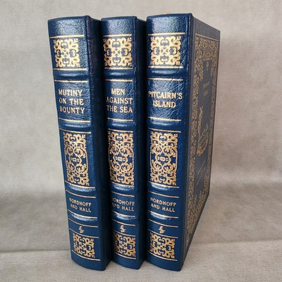 Easton Press 3 Volume Set Mutiny On The Bounty Nordhoff & Hall Leatherbound-image