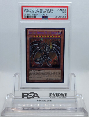 2013 YUGIOH 1ST ED LCJW-EN050 RED-EYES DARKNESS METAL DRAGON PSA 7 NM #50542586-image