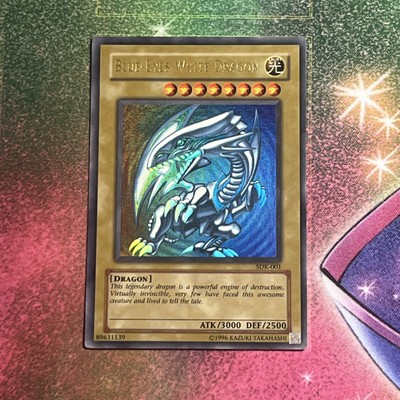 Yugioh NM/VLP Blue-Eyes White Dragon SDK-001 Ultra Rare Unlimited Edition-image