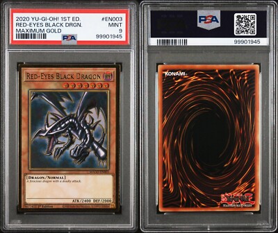 Yu-Gi-Oh! Red-Eyes Black Dragon 1st Edition Maximum Gold MAGO-EN003 PSA 9 Mint-image