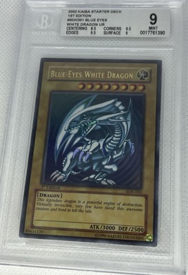 YuGiOh Blue-Eyes White Dragon #SDK-001 2002 1st Edition - Asian English - BGS 9-image