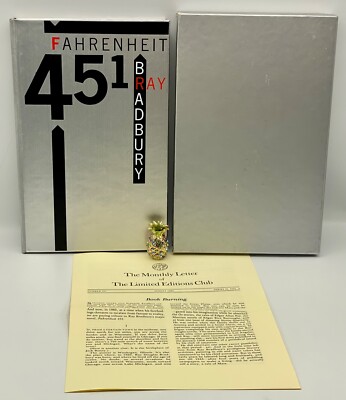 🖊SIGNED Limited Editions Club FAHRENHEIT 451 Collector Edition ALUMINUM Boards!-image