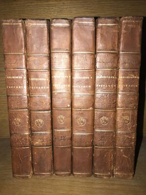 LEATHER Set; PLUTARCH’S LIVES! Complete 6 Volumes Original Bindings Rag 1823-image