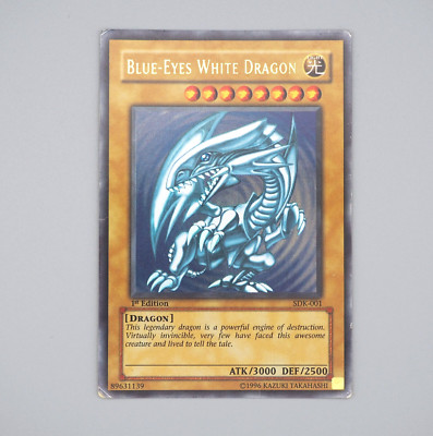 Yu-Gi-Oh Blue-Eyes White Dragon SDK-001 1st Edition Ultra VG Asian English n269-image