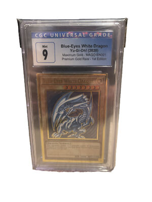 Graded CGC 9 Blue Eyes White Dragon Gold MAGO-EN001 1st Ed - Mint Gem! 🐉 ✨-image