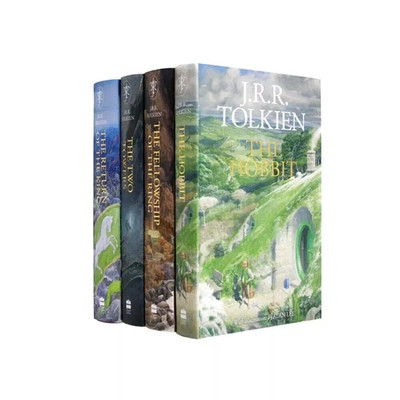 The Hobbit and The Lord of the Rings 4 Books Collection Set Illustrated edition-image