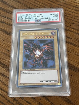 PSA 9 MINT Red-Eyes Black Dragon LC01-EN006 Legendary Collection Gameboard Holo-image