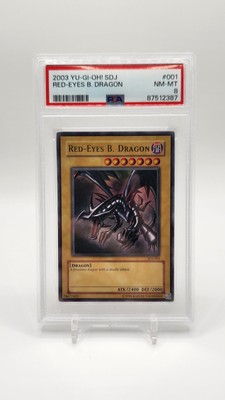 2003 Yu-Gi-Oh! Red Eyes Black Dragon - Ultra Rare - PSA 8 SDJ-001-image