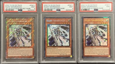 2024 PSA 9 YUGIOH 25TH 1ST PLATINUM / ULTIMATE /COLLECTORS SILENT SWORDSMAN SET-image