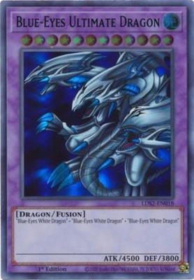 Light Play x 1 Blue-Eyes Ultimate Dragon (Green) - LDS2-EN018 - Ultra Rare - 1st-image