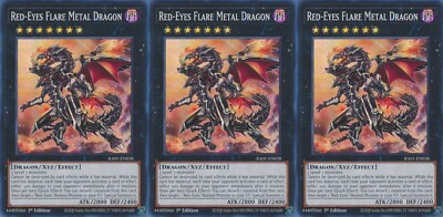 3x Red-Eyes Flare Metal Dragon | RA01-EN038 | SR | 1st Ed | Near Mint-image