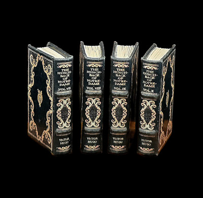 Dollhouse Miniature 4-Volume Hunchback Notre-Dame Leather Bound Book Set Artisan-image