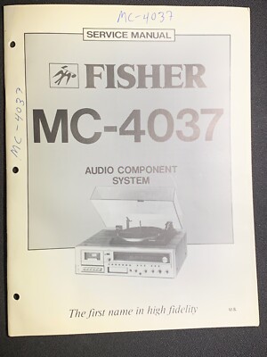 Fisher MC-4037 Service Manual Audio Component System Original-image