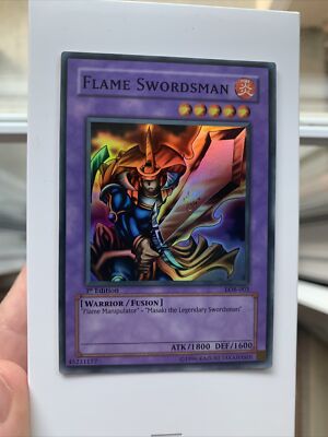 Yu-Gi-Oh! Flame Swordsman Legend of Blue Eyes White Dragon LOB-003 1st Edition-image
