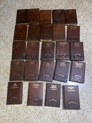 Lot of 24 LEATHER Classics Of The Old West Time Life Books Set 1982 Very Good-image
