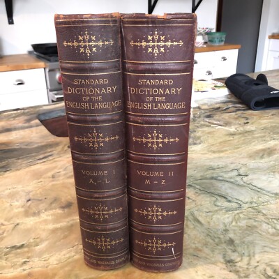 Antique 1893 & 1895 Standard Dictionary of the English Language Books Set 2 Vols-image