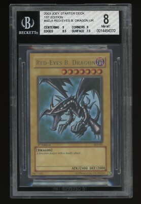 2003 Yu-Gi-Oh! SDJ-001 Red Eyes Black Dragon BGS 8 1st Edition-image