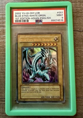 2002 Yu-Gi-Oh! LOB Blue eyes White Dragon 1st Edition Asian English PSA 9-image