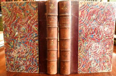 Natural Rights Auguste Castelein Droit Naturel Law 1912 Belgian 2 v. leather set-image