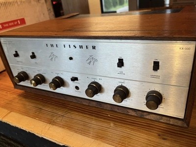 Audio: Fisher X-100 Vintage Tube Integrated Control Amplifier w/ Cabinet-image
