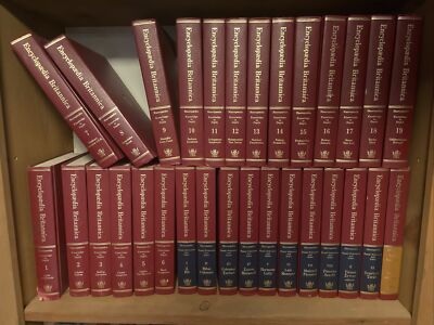 Britannica Encyclopedia Book Set 30 Volume 1768 15th Edition Bookshelf Display-image