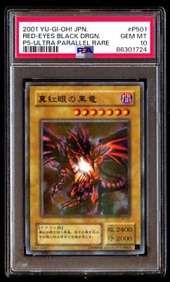 PSA 10 Gem Mint Red-Eyes Black Dragon P5-01 Ultra Parallel Rare 2001 Japanese-image