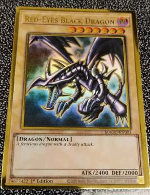 1x Yu-Gi-Oh! Red-Eyes Black Dragon - MAGO-EN003 - Premium Gold Rare - 1stEd - NM-image