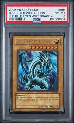 Blue-Eyes White Dragon LOB-001 Unlimited BABY FOIL SHIFT PSA 8-image