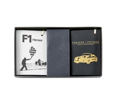 Porsche 70 Years Set 2 Mini Leather Bound Books Journals Christmas Ornaments F1-image
