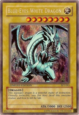 Yu-Gi-Oh! Blue-Eyes White Dragon BPT-003 Secret Rare Promo Moderately Played-image