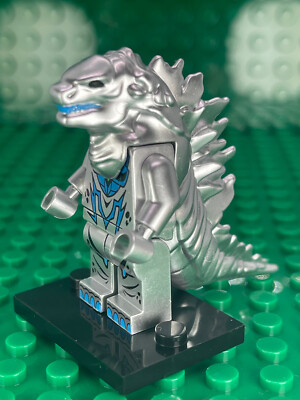 Custom PAD Printed Shogun Warriors LEGO GODZILLA (SILVER VARIANT) Minifigure-image