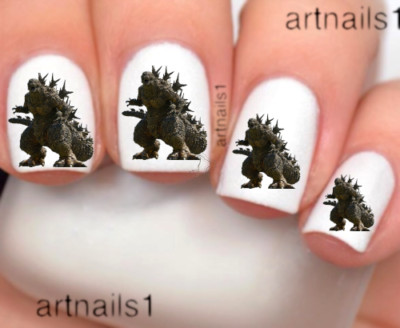 Godzilla Nails Kaiju Cosplay Costume Nail Art Decals Stickers Mani Salon Polish-image