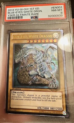 2013 YSKR EN001 Blue-Eyes White Dragon 1st Edition Ultimate Rare PSA 8-image