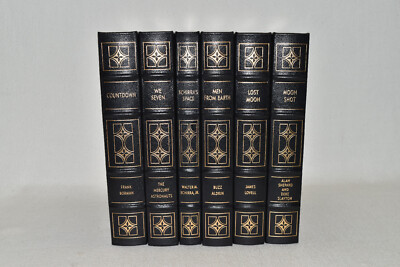 Easton Press 6V ASTRONAUST SET We Seven Countdown Schirra Lost Moon Shot FINE 1E-image