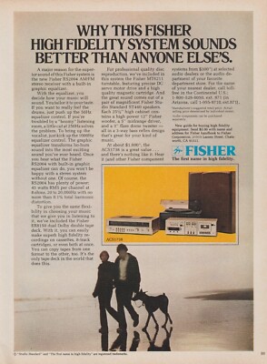 1978 Fisher ACS1738 Stereo System - Doberman Pinscher Dog Walk - Print Ad Photo-image